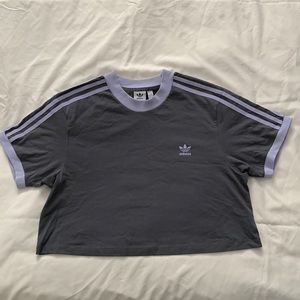Adidas | 100% Cotton Purple & Gray Crop Top